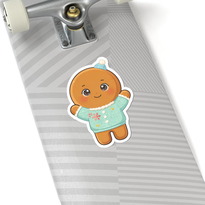 Christmas Gingerbread Sticker, Kawaii Holiday Gift