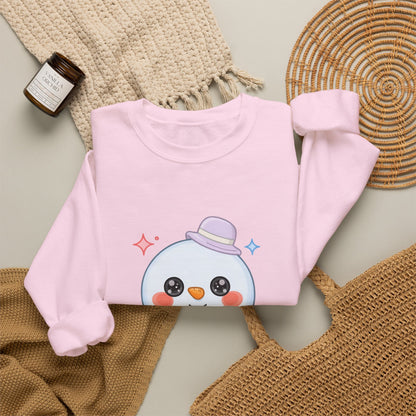 Kawaii Snowman Christmas Sweatshirt, Cute Holiday Gift