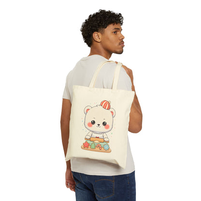 Christmas Cookie Baking Polar Bear Tote Bag