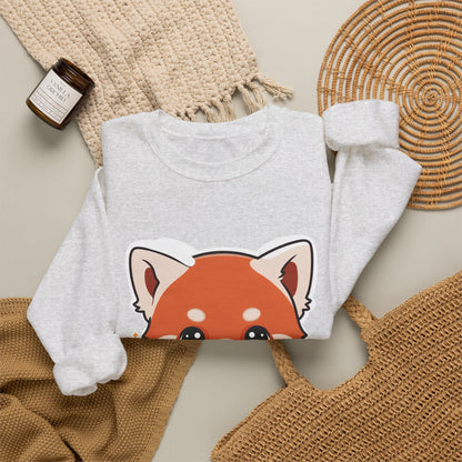 Kawaii Red Panda Sweatshirt, Cute Plant Lover Crewneck