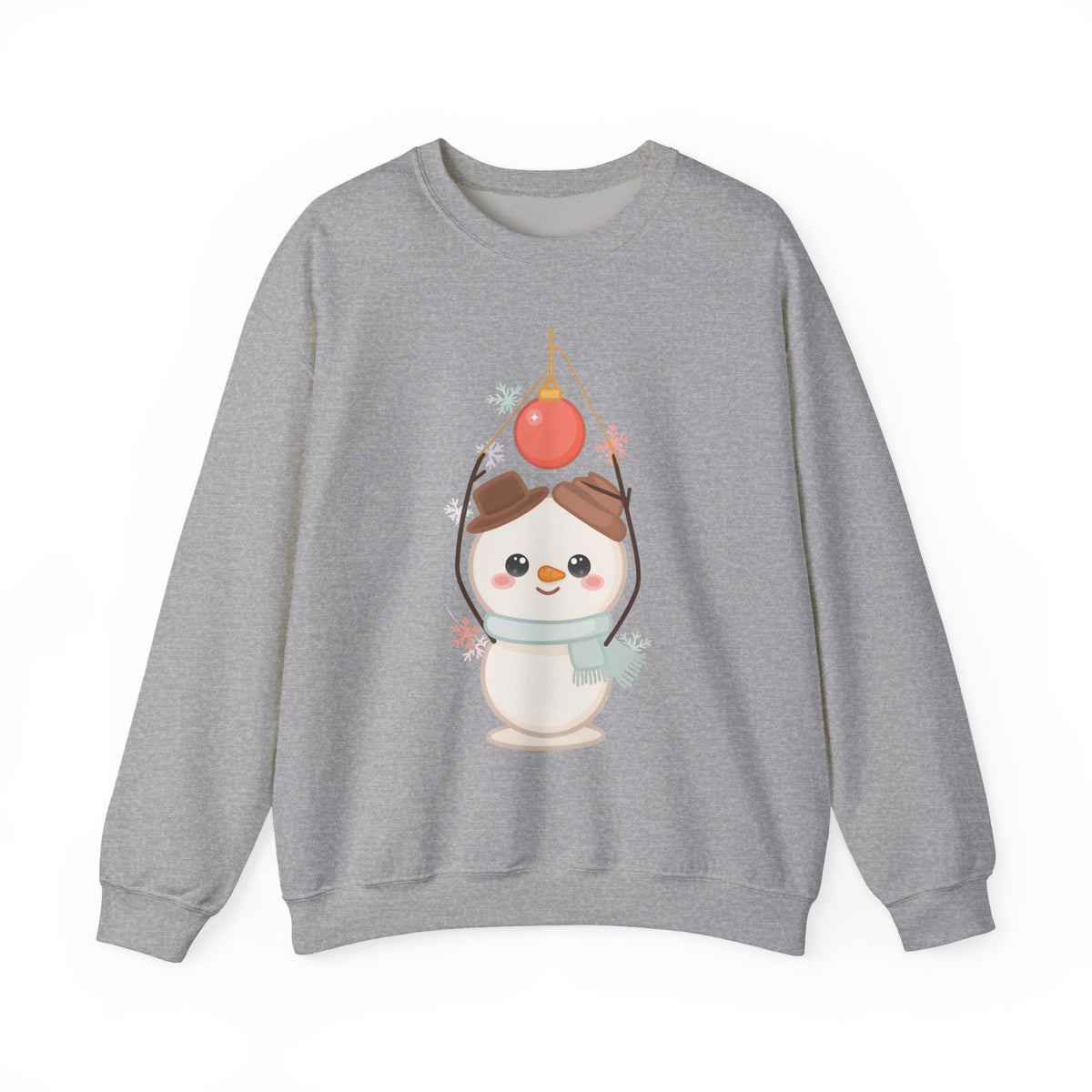 Cute Snowman Christmas Sweatshirt, Kawaii Holiday Crewneck