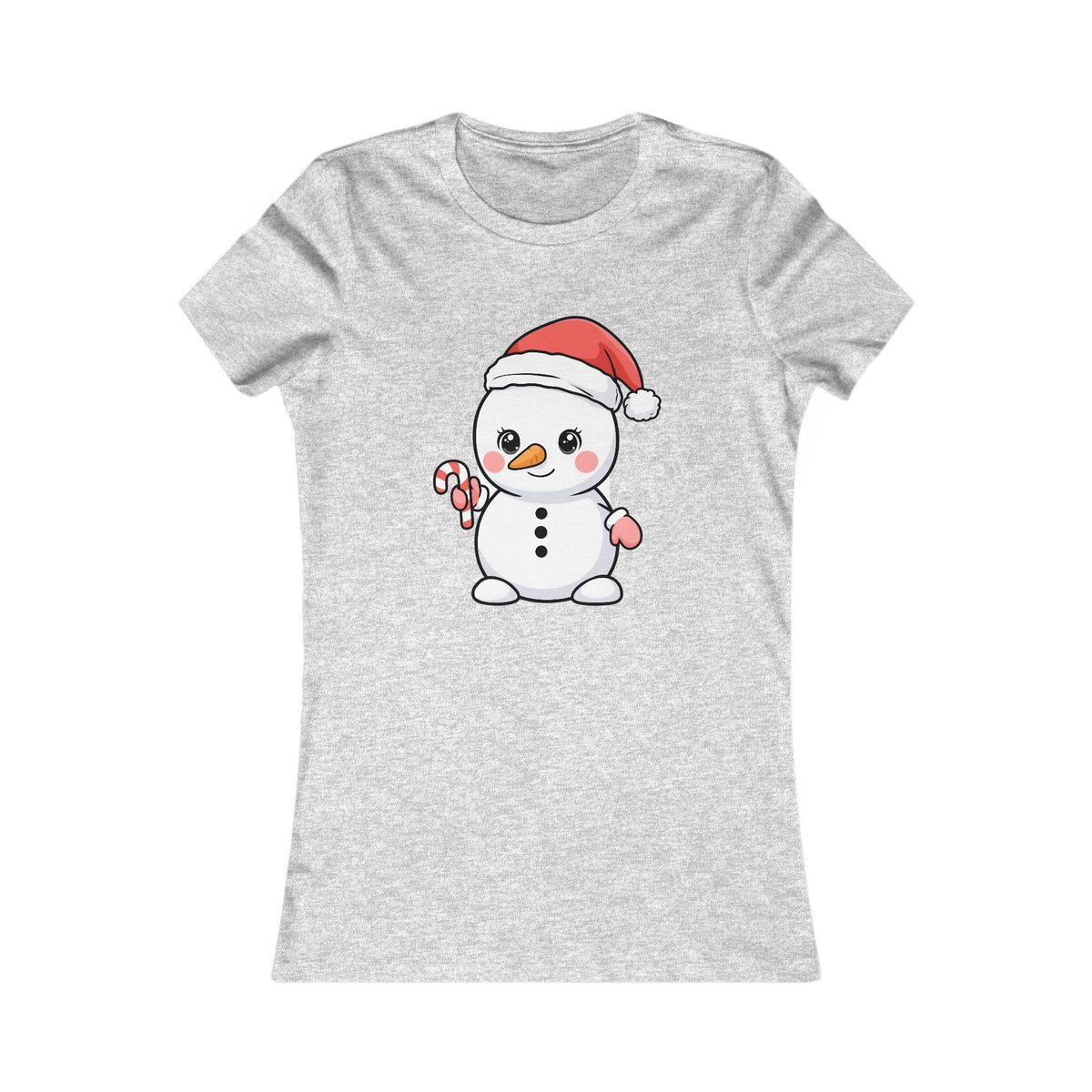 Kawaii Snowman Christmas Women's Tee for Holiday Cheer