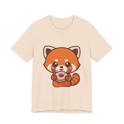 Red Panda Donut T-Shirt, Cute Kawaii Animal Tee