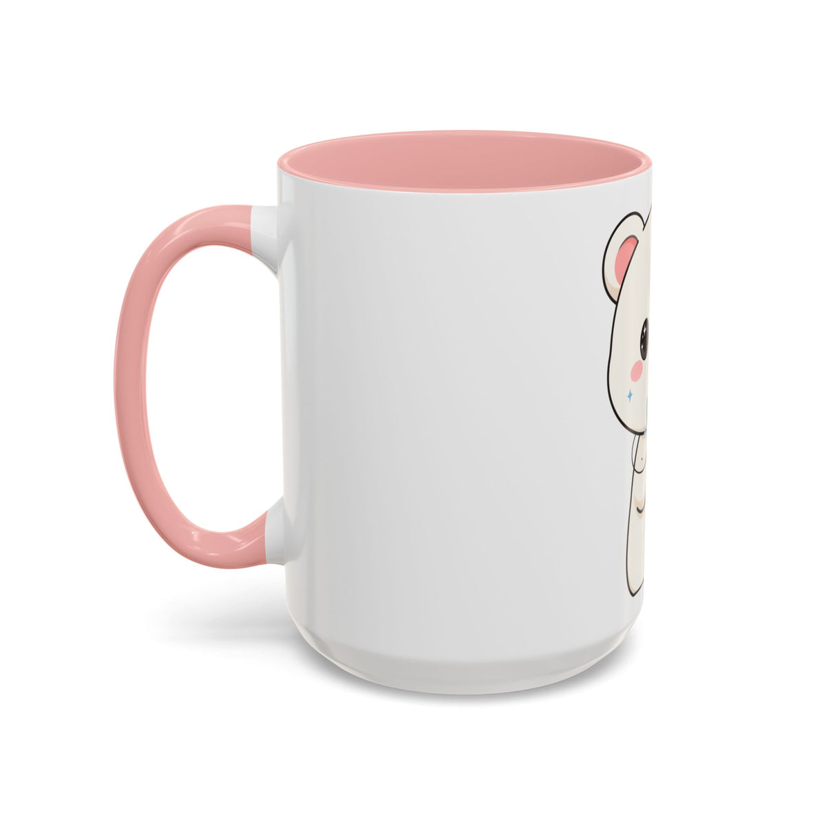 Kawaii Polar Bear Christmas Mug with Mistletoe