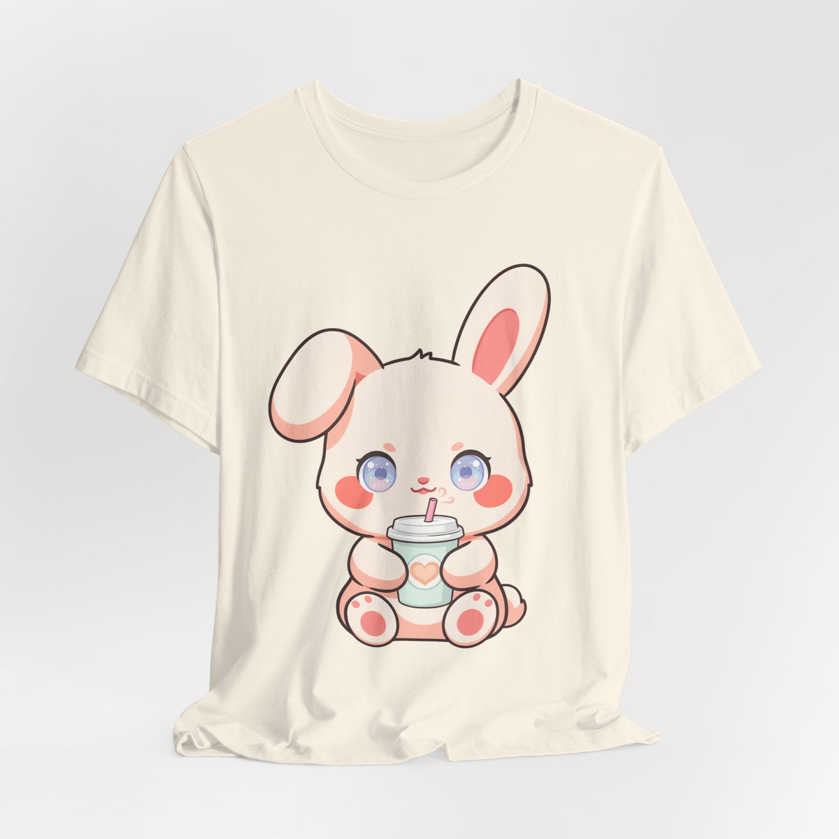 Kawaii Bunny Coffee T-Shirt: Cute Latte Lover Tee