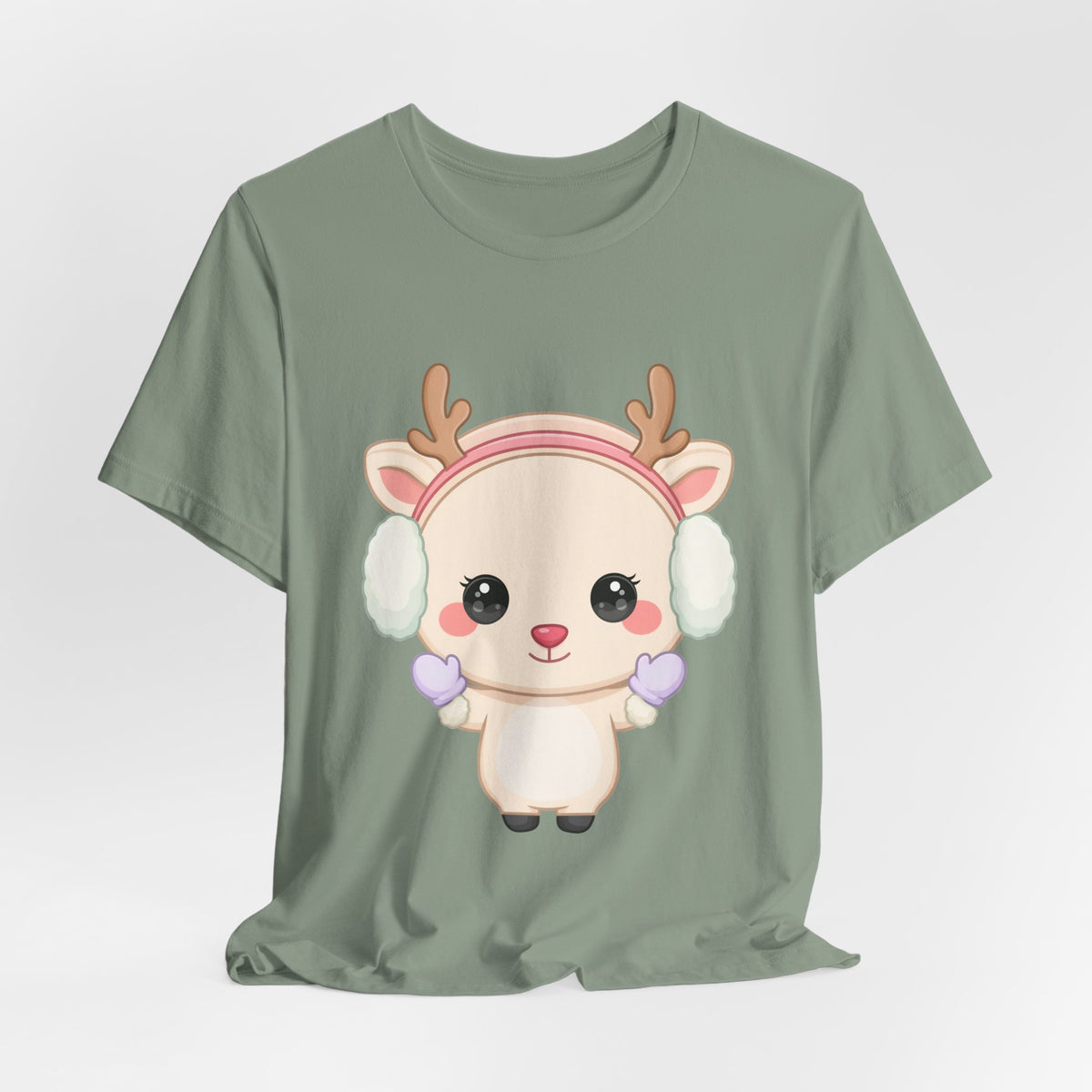 Kawaii Reindeer T-Shirt, Cute Winter Animal Tee