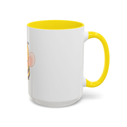 Kawaii Bee Accent Coffee Mug with Pink Heart