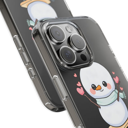Kawaii Snowman Phone Case, Cute Winter Cheer