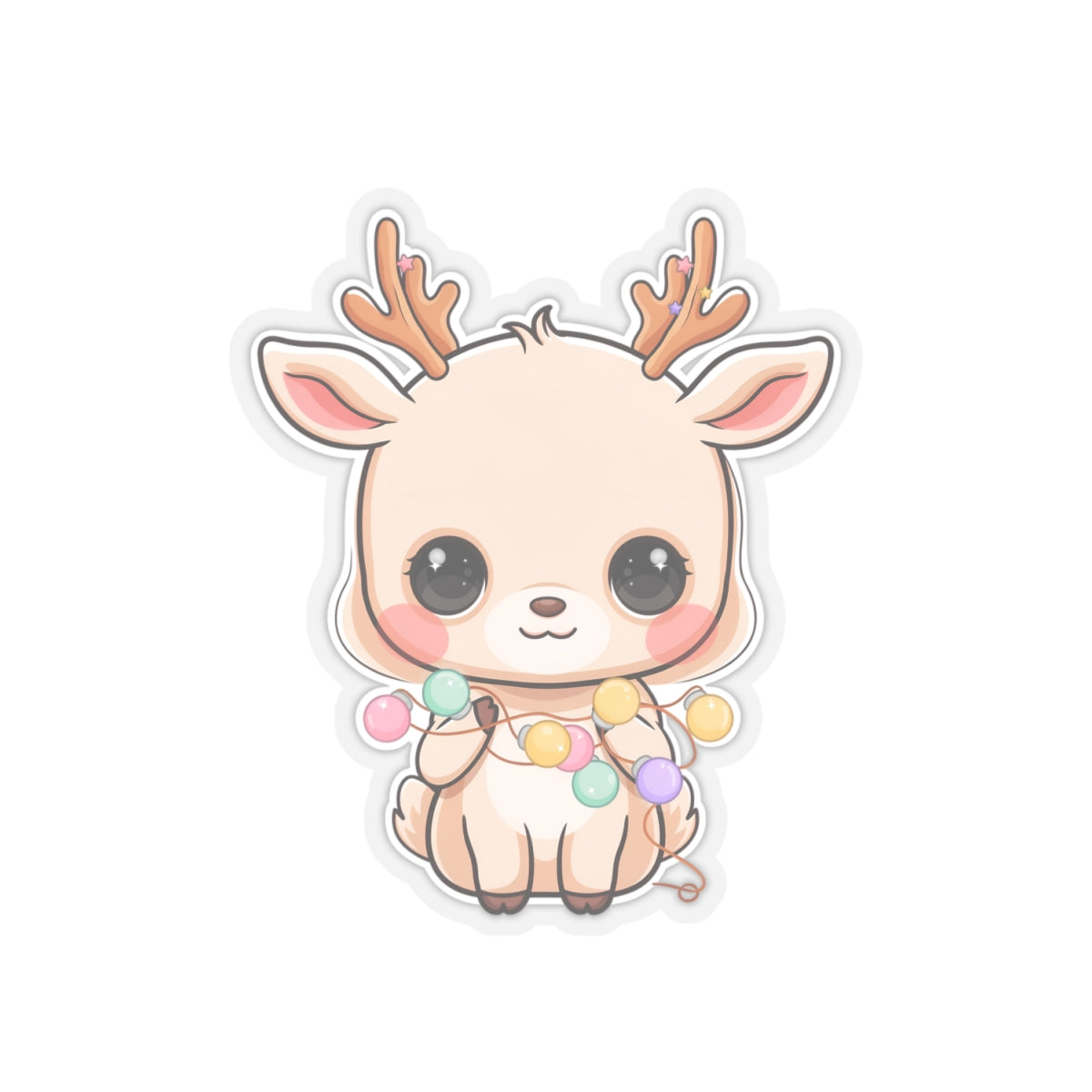 Kawaii Reindeer Sticker for Cute Holiday Decor