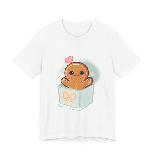 Kawaii Gingerbread Man T-Shirt – Sweet Gift Box Surprise