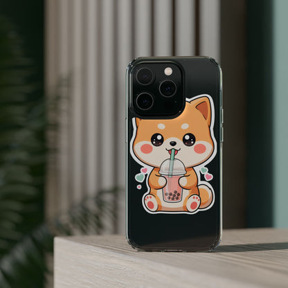 Kawaii Shiba Inu Phone Case for Bubble Tea Lovers