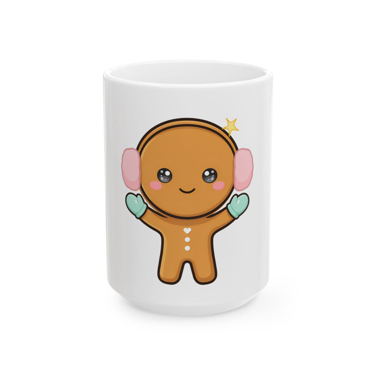 Kawaii Gingerbread Mug – Cute Winter Gift