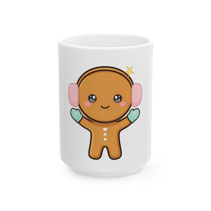 Kawaii Gingerbread Mug – Cute Winter Gift
