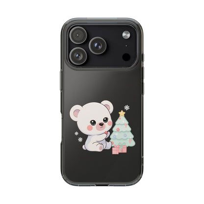Christmas Polar Bear Phone Case, Kawaii Holiday Accessory