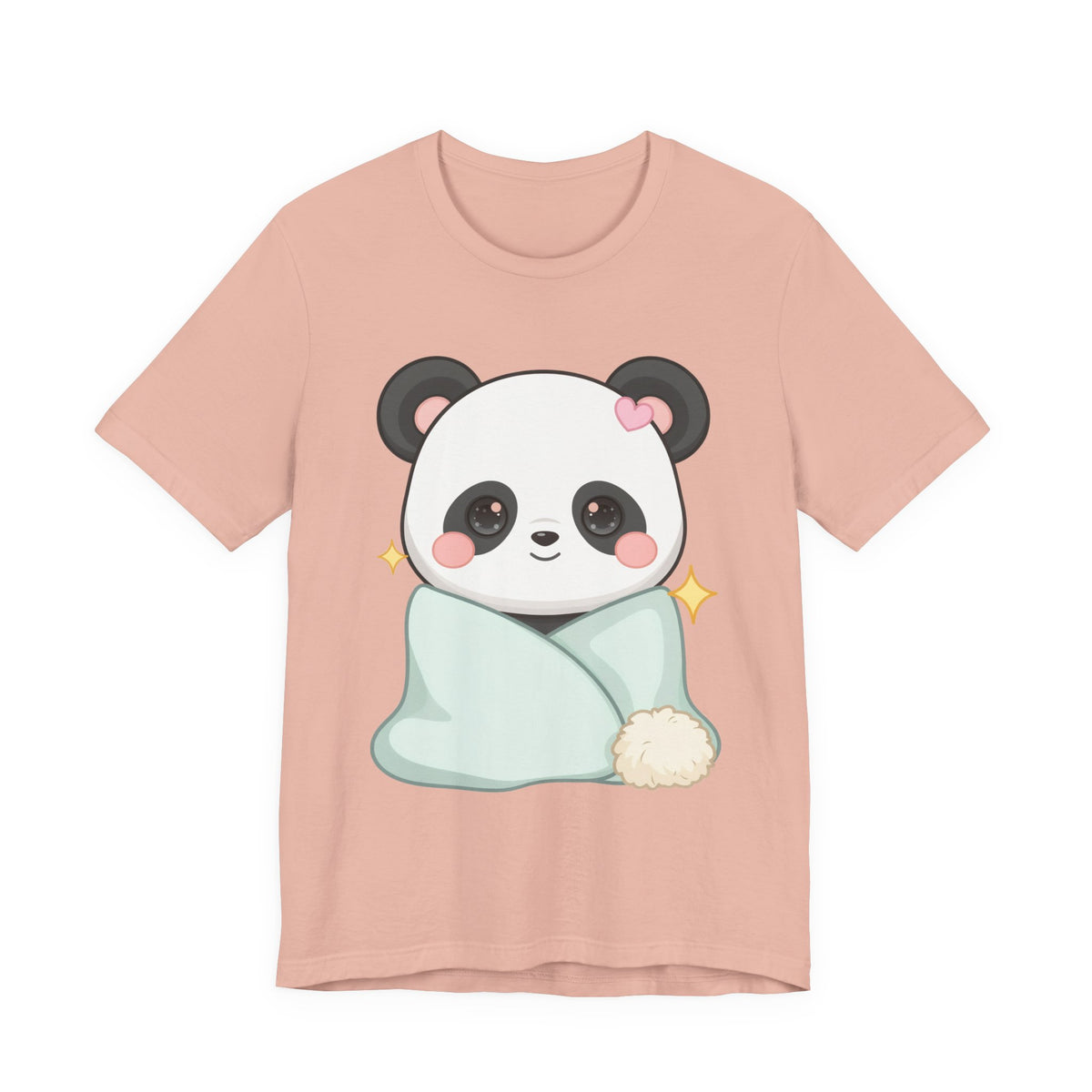 Kawaii Panda T-Shirt, Cozy Blanket Chibi Animal Tee