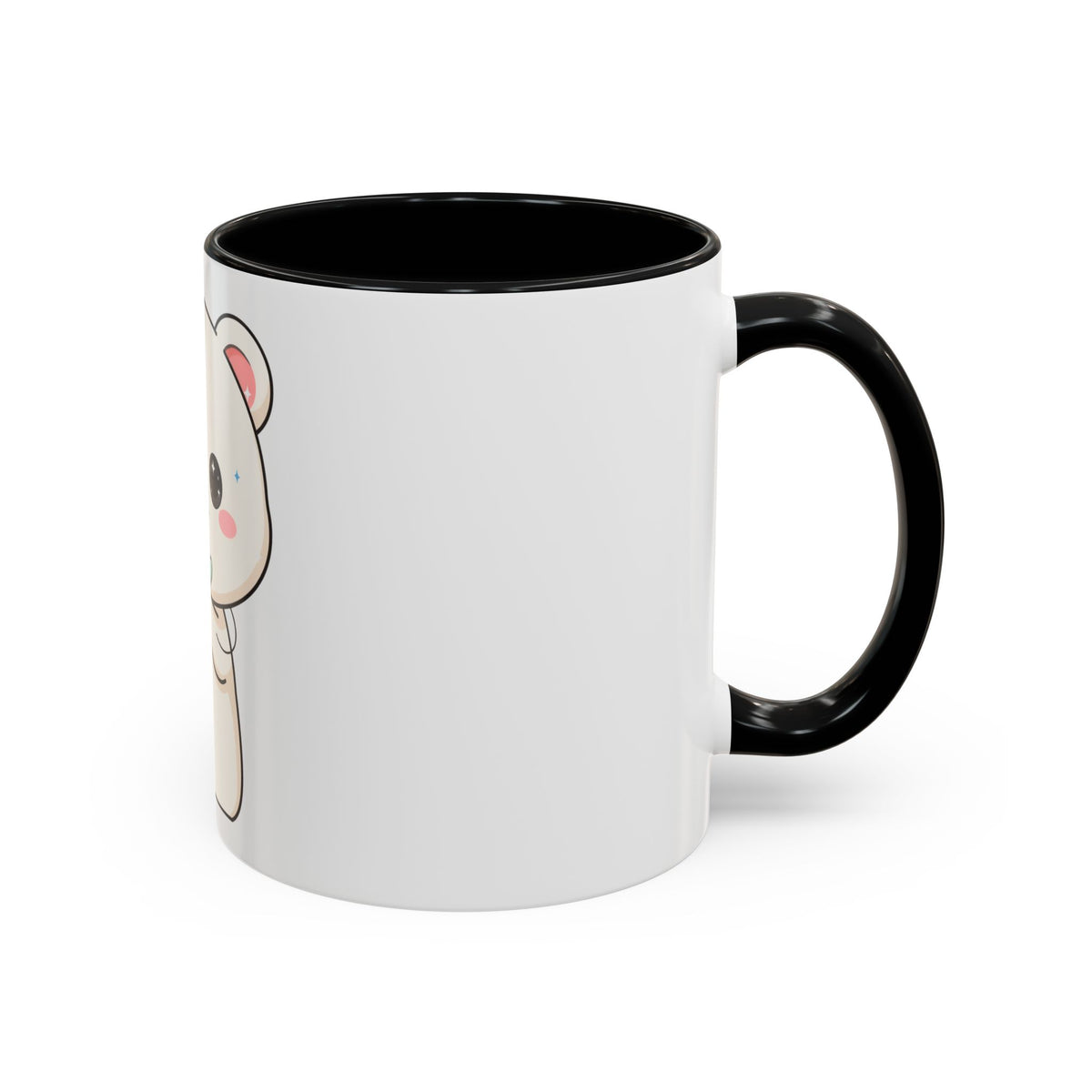 Kawaii Polar Bear Christmas Mug with Mistletoe