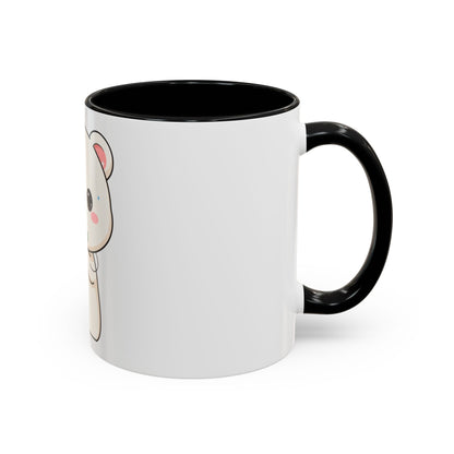 Kawaii Polar Bear Christmas Mug with Mistletoe