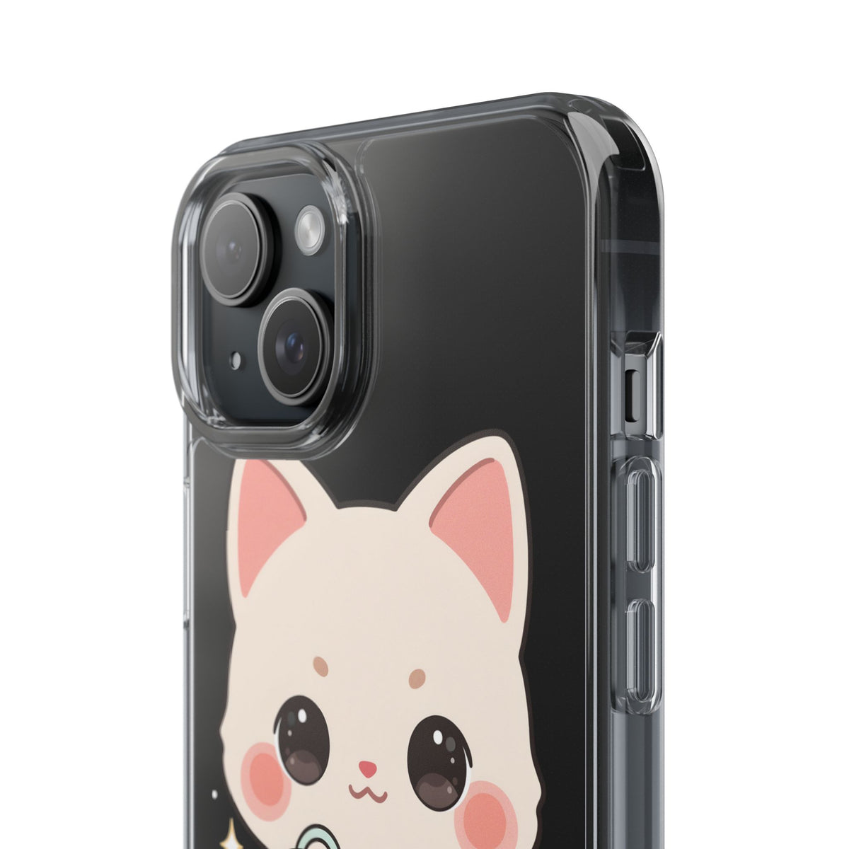 Kawaii Cat Phone Case, Cute Plant Lover Gift