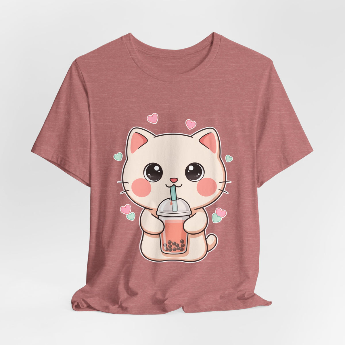 Kawaii Bubble Tea Cat T-Shirt for Cat and Boba Lovers