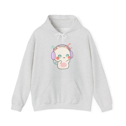 Kawaii Cat Hoodie for Cute Music Lovers