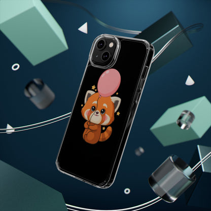 Kawaii Red Panda Clear Impact-Resistant Case with Balloon