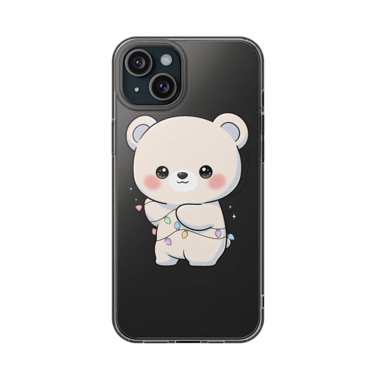 Kawaii Polar Bear Phone Case with Fairy Lights