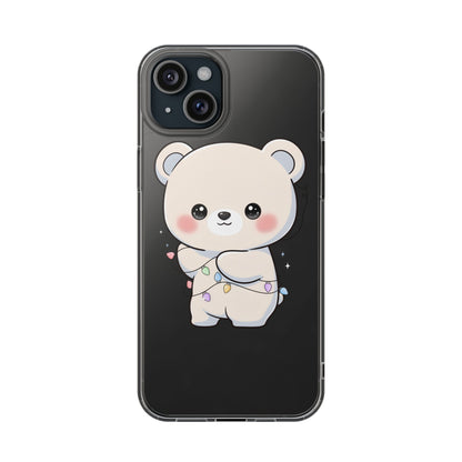 Kawaii Polar Bear Phone Case with Fairy Lights