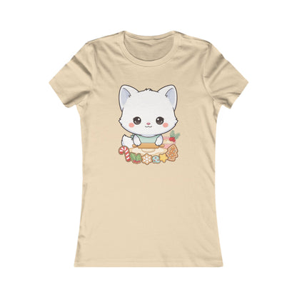 Kawaii Arctic Fox Christmas Tee for Cozy Holiday Bakers