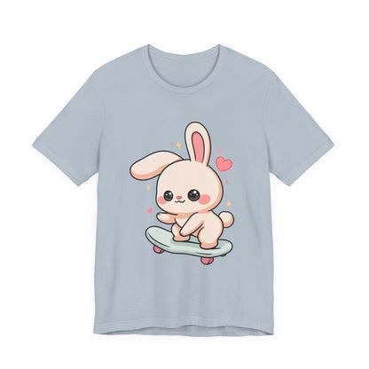 Kawaii Bunny Skateboard T-Shirt for Cute Style Fans