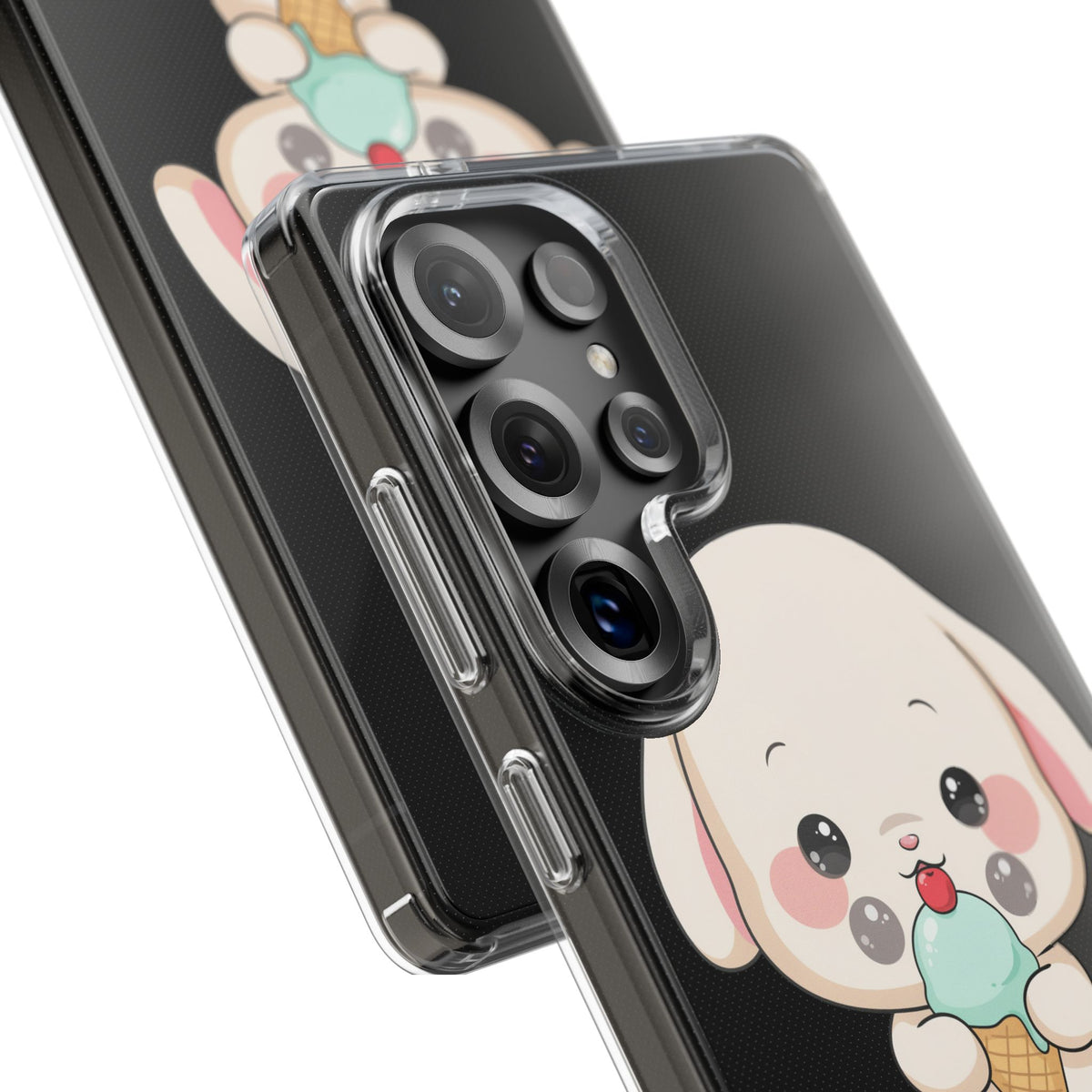 Kawaii Bunny Phone Case, Ice Cream Cutie Clear Case