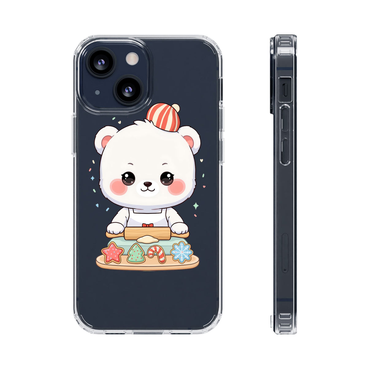 Christmas Bear Cookie Baking Clear Phone Case