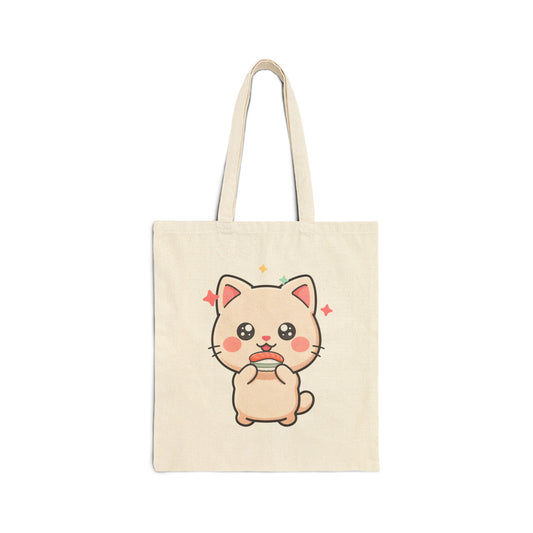 Kawaii Sushi Cat Tote Bag for Cute Everyday Carry