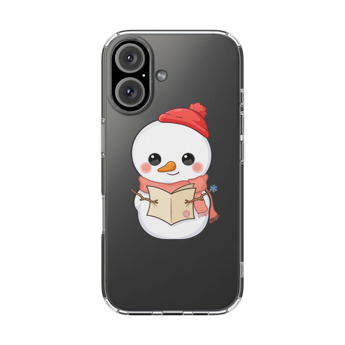 Kawaii Snowman Phone Case Reading to Santa