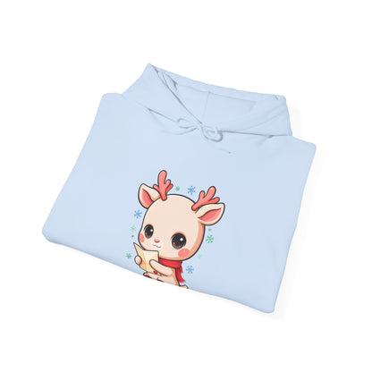 Kawaii Reindeer Christmas Hoodie for Holiday Readers