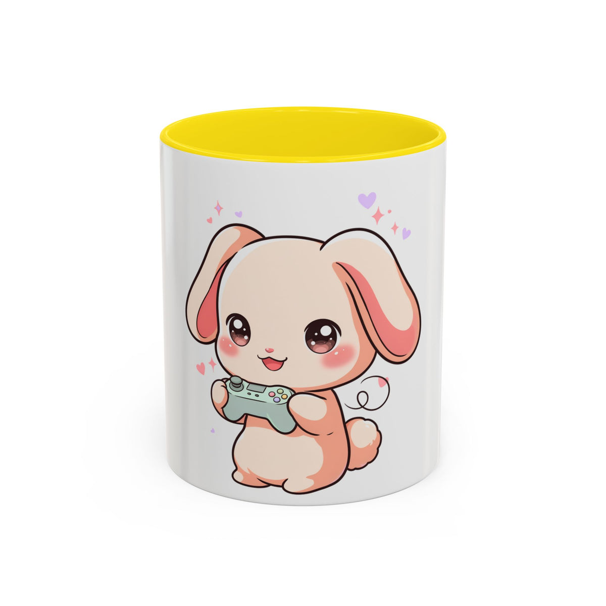 Gamer Bunny Accent Coffee Mug for Kawaii Game Lovers