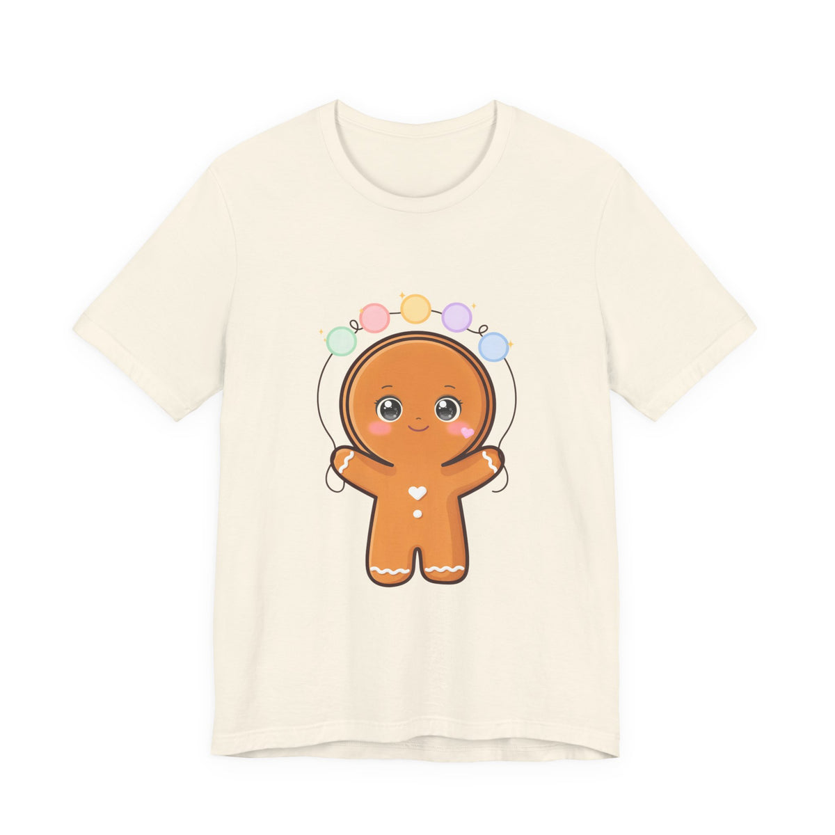 Kawaii Gingerbread Man Christmas T-Shirt, Cute Holiday Tee