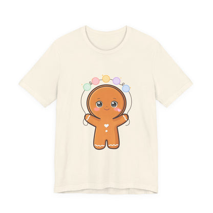 Kawaii Gingerbread Man Christmas T-Shirt, Cute Holiday Tee