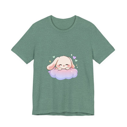 Kawaii Sleeping Bunny Tee, Cute Cloud Nap Unisex Shirt