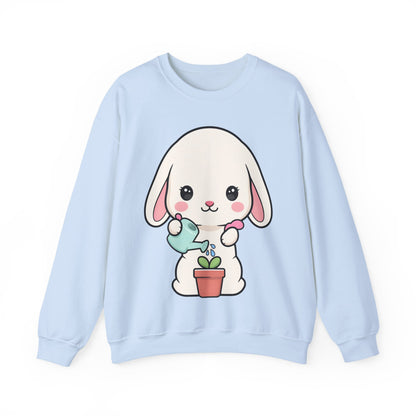 Kawaii Bunny Sweatshirt, Cute Gardening Crewneck