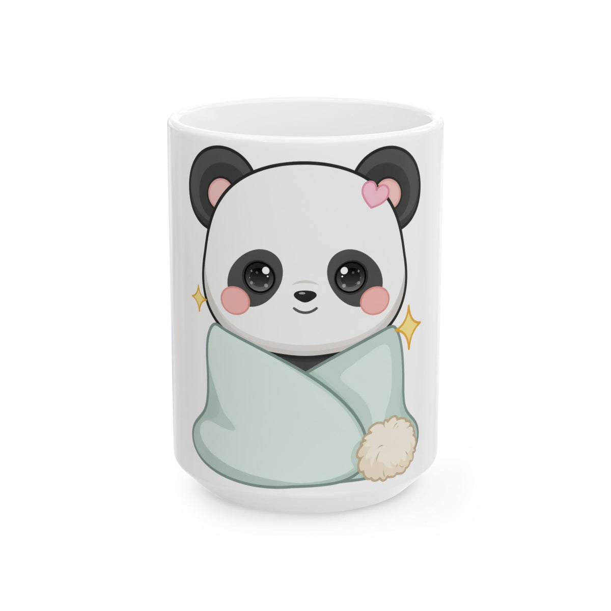 Cozy Panda Mug, Kawaii Blanket Buddy Ceramic Cup