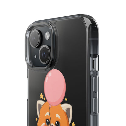 Kawaii Red Panda Clear Impact-Resistant Case with Balloon