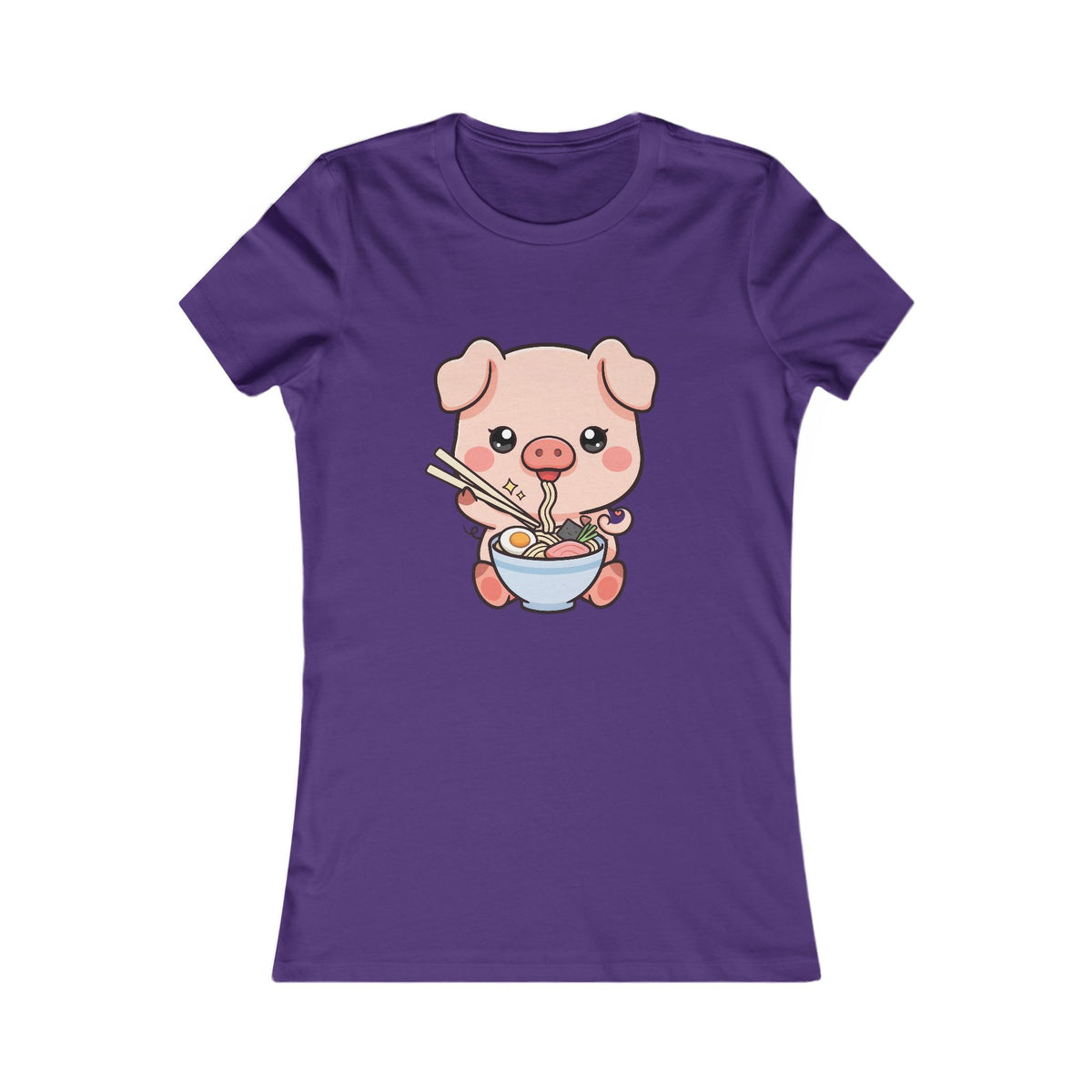 Kawaii Pig Ramen Tee for Cute Foodie Fans