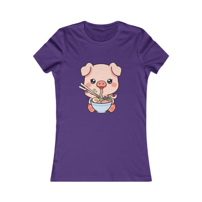 Kawaii Pig Ramen Tee for Cute Foodie Fans