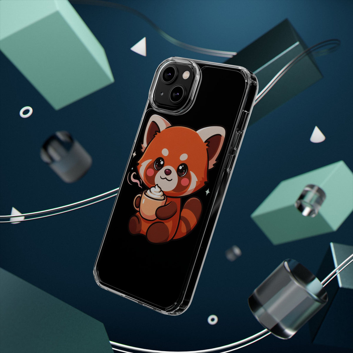 Kawaii Red Panda Phone Case with Latte
