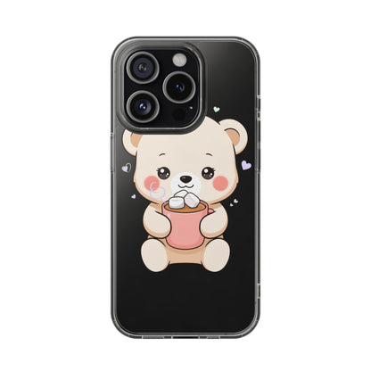 Kawaii Polar Bear Phone Case with Hot Cocoa