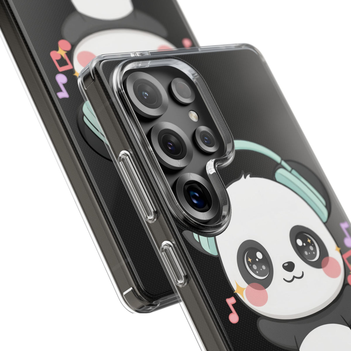 Kawaii Panda Phone Case with Headphones