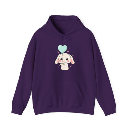 Kawaii Bunny Hoodie, Cute Balloon Rabbit Sweatshirt