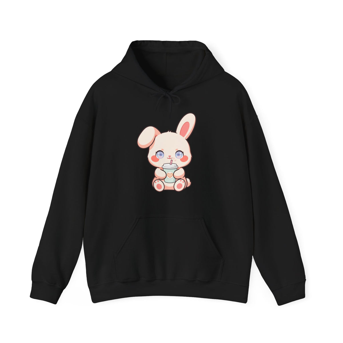 Kawaii Bunny Latte Hoodie, Cute Coffee Lover Sweatshirt
