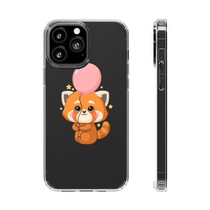 Kawaii Red Panda Clear Impact-Resistant Case with Balloon