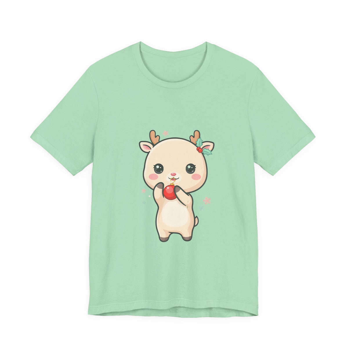 Kawaii Reindeer Christmas T-Shirt for Cute Holiday Style